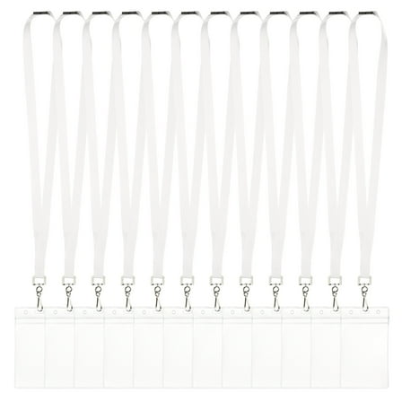 Uxcell 12Pack Colored Lanyards for ID Badges, Breakaway Lanyards for Keys, White