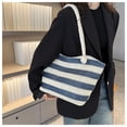 thumbnail image 5 of Nvzi Bolso de hombro tejido, bolso de mano tejido y bolso de cosméticos, bolso de mano tejido elegante para playa de verano, 10,82 x 4,13 x 10,82 pulgadas, azul, 5 of 5
