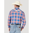 thumbnail image 2 of Wrangler Logo Orange Cobalt Plaid - Mens Shirt  - Mp1343M, 2 of 2