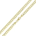 thumbnail image 2 of 14K Yellow Gold 4.5MM Solid Cuban Curb Link Two-Tone Pave Chain Necklaces, Real 14K Gold, Next Level Jewelry, 2 of 4