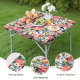 thumbnail image 4 of Pioneer Flower Floral Print Pattern Square Fitted Tablecloth with Elastic Edge,Square Table Cover,Washable Elastic Table Cover for Home Kitchen Party Decor 36"x36", 4 of 6