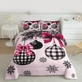 thumbnail image 2 of Manfei Merry Christmas Bedding Comforter Set for Kids, Plaid Ball Twin Comforter Sets, Cartoon Princess Style Reversible Bedding Set, Luxury Bedroom Decor, 2 Pieces, 2 of 8
