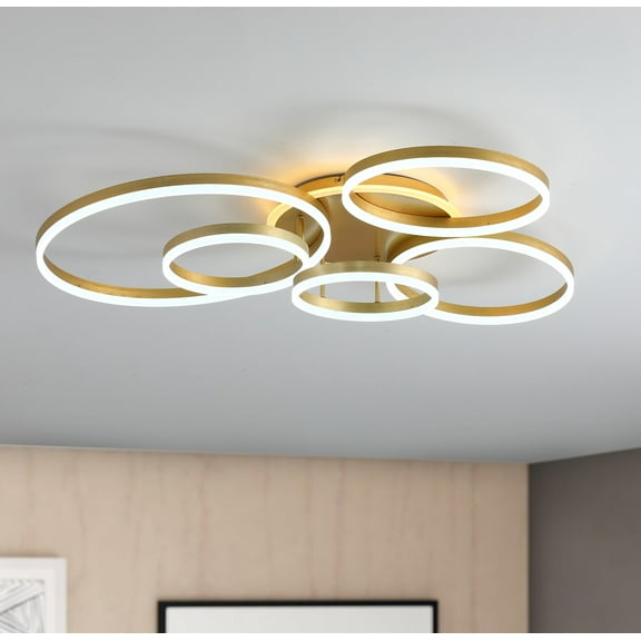 Aiwen 5-ring Shape Flush Mount Ceiling Lamp with 5 Integrated LED Lights