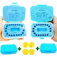 thumbnail image 1 of GHSDFBB Baby Teeth Keepsake Box, Tooth Fairy Box, Lost Deciduous Tooth Collection Organizer with 4pcs Tooth Fairy Golden Coin, Save Children Teeth to Keep The Childhood Memory (Blue+Blue), 1 of 7