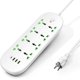 thumbnail image 1 of Regleta De Alimentación con 8 Salidas 3 USB 1 Tipo C, Regleta Multicontacto, Protector de Sobretensión, Puerta de Seguridad para niños, Cable de Extensión de 2M - Blanco, 1 of 7