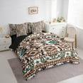 thumbnail image 3 of Feelyou Tribal Aztec Bedding Comforter Set 7pcs for Adult, Western Bohemian King Bedding Sets, Triangle Geometric Reversible Bed Sheets, Microfiber Bedroom Decor, 3 of 7