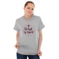 thumbnail image 5 of Jesus Christ Risen Easter Believe God Women's Graphic T Shirt Tees Brisco Brands X, 5 of 6