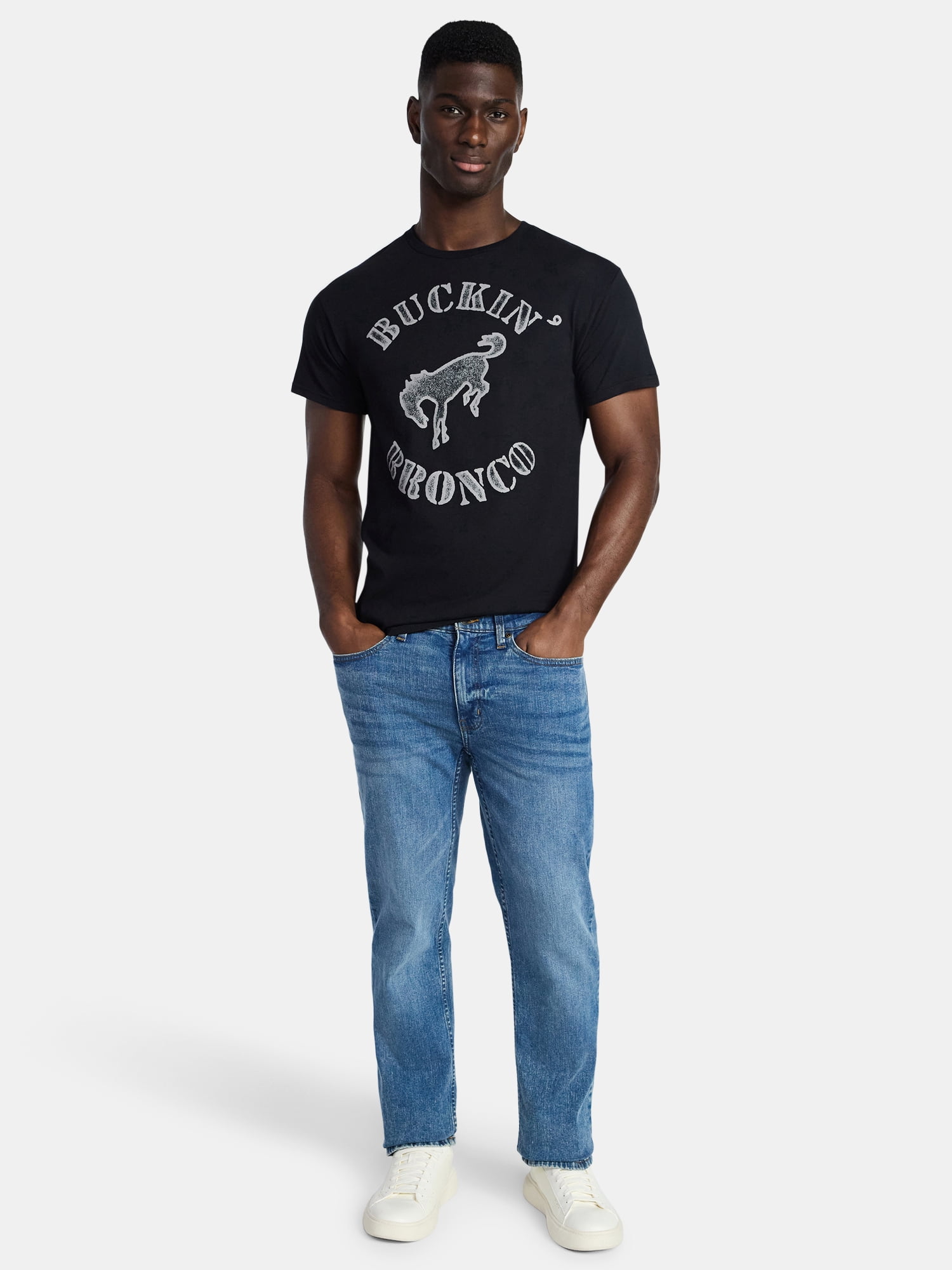 Ford Men's and Big Men's Buckin' Bronco Graphic Tee with Short Sleeves, Sizes S-3XL