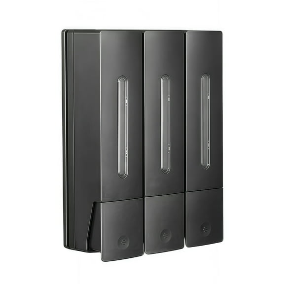 Shampoo and Conditioner Dispenser - Wall-Mounted 3-Chamber Shower Soap Dispenser, No-Drill, 1200ML Capacity, for Bathroom & Hotel