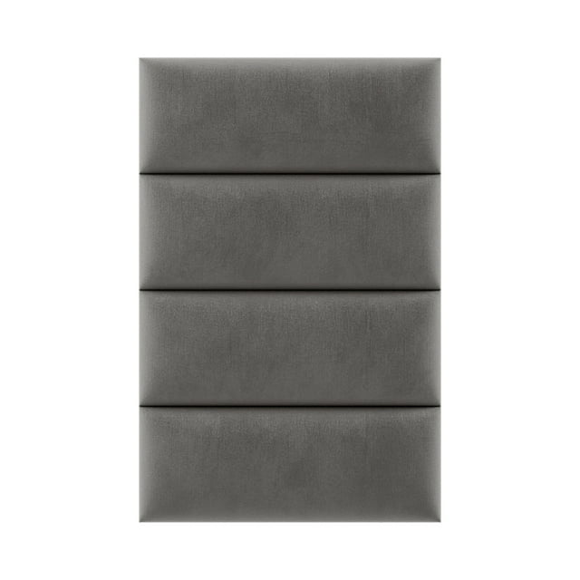 Vant Upholstered Modern Wall Panels, Plush Velvet Gothic Gray, 4 Pack