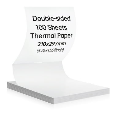 Peripage A4 Thermal Paper Double Side Printing Paper Continuous Folding 210x297mm(8.26x11.69inch) 100 Sheets BPA-free Suitable for Peripage A40 P40 Thermal Printer Perfect for Photo Picture Receipt