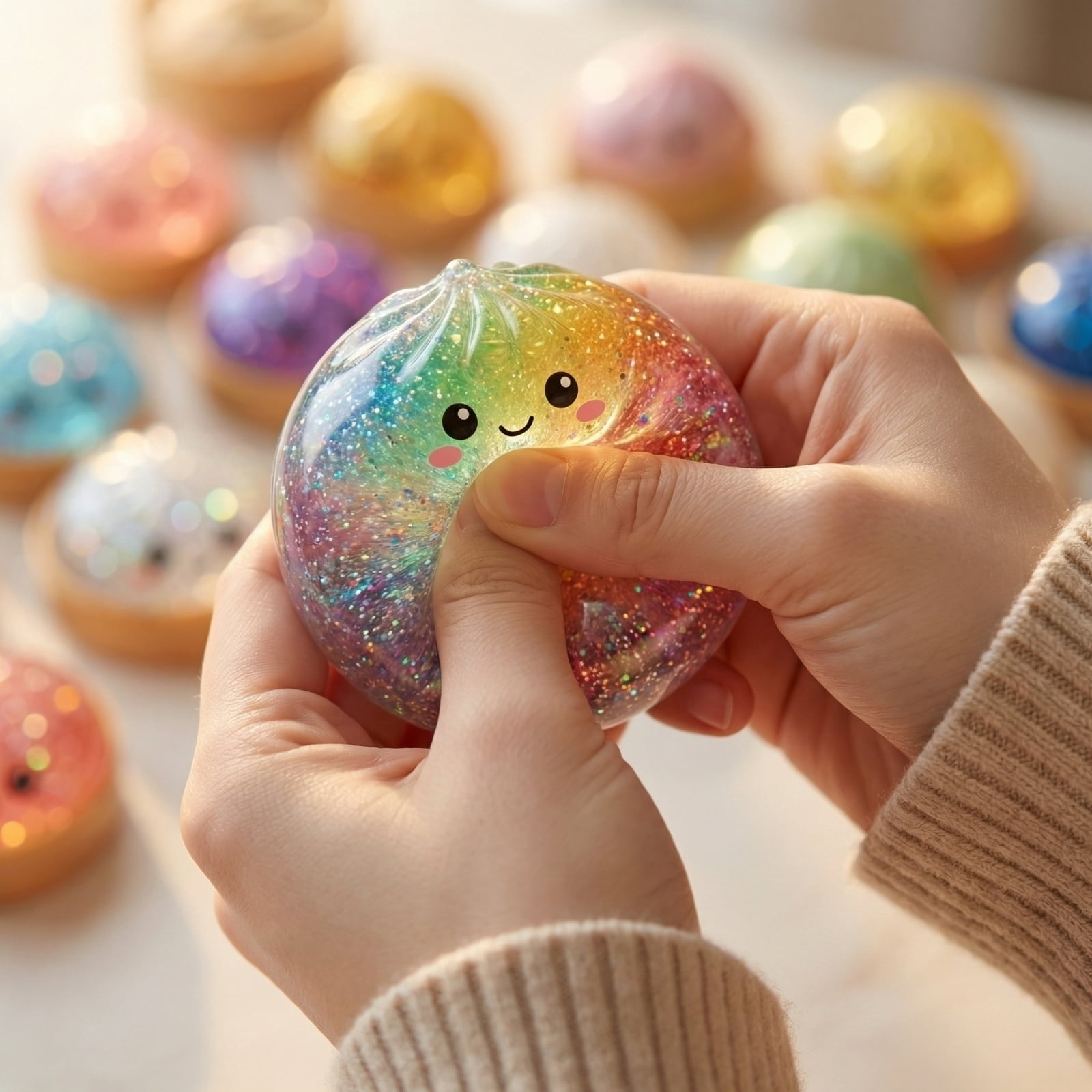 Dumpling Squishy Mystery Box ,Sensory Fidget for Anxiety Relief, Aid with Premium Slow Rise TPR Material