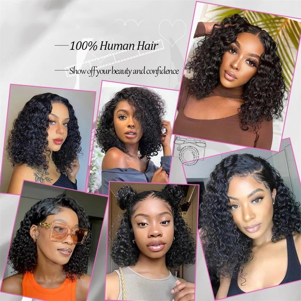 Lace Wig for Women Curly 4x4 Glueless Ready to go Human Hair Wigs Pre-Cut Lace Wig