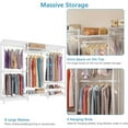 thumbnail image 6 of Portable Bedroom Armoires Wardrobe Closet with Cover, Heavy Duty Covered Clothes Rack Adjustable Closet Rack, White Metal Clothing Rack with Grey Oxford Fabric Cover, 70.1" Lx17.3 Wx76.4 H, 6 of 10
