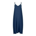 thumbnail image 4 of Babysbule Summer Dresses for Women Sexy Solid V-Neck Sleeveless Backless Long Sling Dresses Skirts, 4 of 9