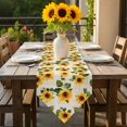 thumbnail image 6 of Vintage Sunflower Table Runner 108 Inches Long Watercolor Yellow Floral Farmhouse Table Runners for Dining Room Tabletop Dresser Scarf Home Party Banquet Wedding Holiday Decoration, 6 of 9