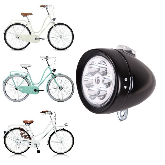 Retro Bicicleta Bicicleta Accesorio Soporte de luz delantera Vintage 6LED Negro Sywqhk Accesorios para bicicletas