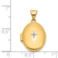 thumbnail image 3 of 14k Yellow Gold Diamond Oval Locket Pendant Charm, 3 of 7