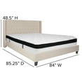 thumbnail image 4 of Flash Furniture Riverdale King Size Tufted Upholstered Platform Bed in Beige Fabric with Memory Foam Mattress, 4 of 5