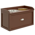thumbnail image 1 of PawHut Grands Bols Surélevés pour Chien avec Rangement, Support de Bol Surélevé pour Chien, Brun, 1 of 10