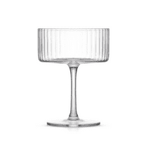 JoyJolt Elle Ribbed Coupe Martini Glasses, Set of 4 - Clear NEW