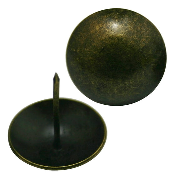 HOMEMAXS 20pcs 1.6 Inch Antique Brass Round Large-headed Nails