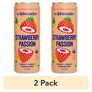 (2 pack) wildwonder® Strawberry Passion Sparkling Liquid Prebiotic + Probiotic Drink, Adult, 12 Fluid Ounces