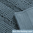 thumbnail image 3 of Bathroom Rug Extra Long Bathroom Rug Blue Chenille Bathroom Rug Non-slip Furry Bathroom Mat Furry Shower Mat, Soft and Comfortable, Super Absorbent, Washable Rug, 47 x 17 Inch, Gray Blue, 3 of 4