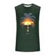 thumbnail image 4 of Camiseta sin mangas de cuello redondo para hombre, informal, a la moda, con estampado, deportiva, de poliéster, 4 of 5