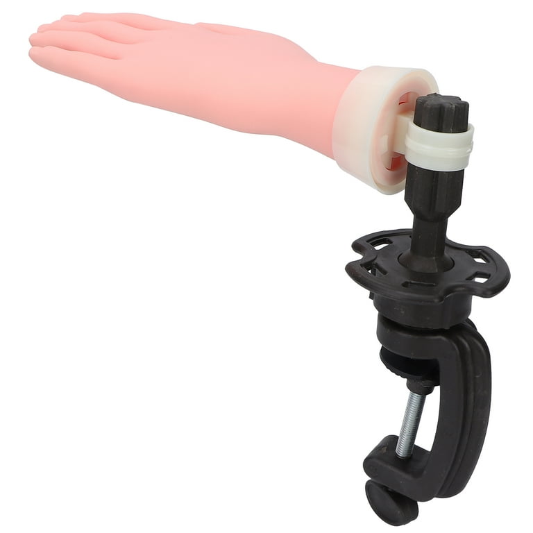 Silicone Hand for Nails with Stand Bracket,Realistic Silicone Nail Training  Hand, Soft Flexible Bendable Nail Practice Mannequin Hand for Nails Art DIY  Practice Tool 