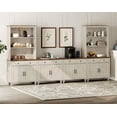 thumbnail image 2 of WAMPAT Farmhouse Entertainment Center with Bookshelves with Glass Doors & Drawer,Wall Unit TV Stand for TVs up to 75", Media Console Table for Living Room, Bedroom & Home Theater, Rustic White, 2 of 8