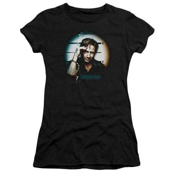 Californication In Handcuffs Junior Women's T-Shirt Sheer Black