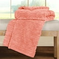 thumbnail image 6 of BNM Fleece Boho Knit Jacquard Blanket, King, Blush, 6 of 7