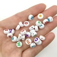 thumbnail image 6 of U8MO 100pcs Acrylic Round Letter Beads For Kid Handmade Jewelry Making DIY Bracelet-Color Flat Round-L-100PCS, 6 of 9