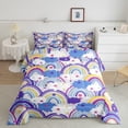 thumbnail image 2 of Feelyou Purple Rainbow Cloud Bedding Comforter Set, Kawaii Stars Galaxy Sky Twin Comforter Sets, Teens Kids Boys Girls Reversible Bedding Set, Super Cozy Room Decor, 2pcs, 2 of 8