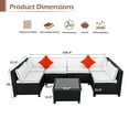 thumbnail image 4 of Clearance! Patio Outdoor Furniture Sets, 7 Pieces All-Weather Rattan Sectional Sofa with Tea Table, Cushions & Pillow, PE Rattan Wicker Sofa Couch Conversation Set for Garden Backyard Poolside, B389, 4 of 9