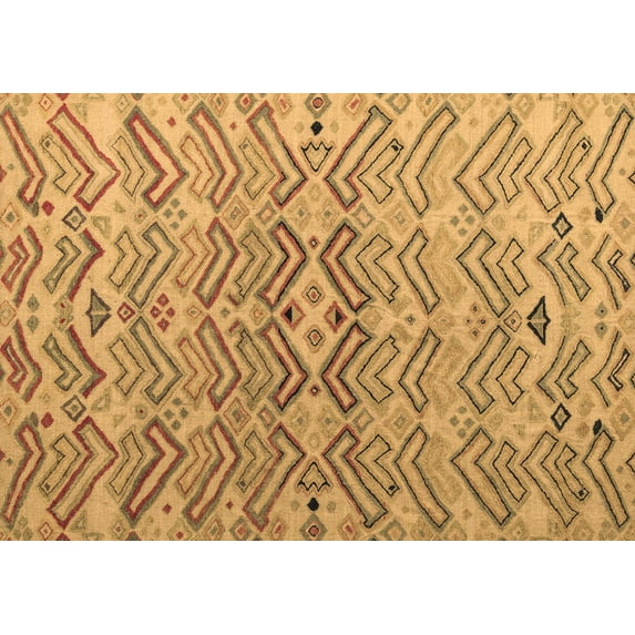 Ahgly Company Indoor Rectangle Abstract Brown Modern Area Rugs, 5' x 7'