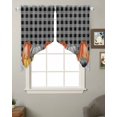 thumbnail image 2 of Fall Pumpkins Swag Valances for Windows, Thanksgiving Autumn Grey Plaid Lattice Rod Pocket Sheer Valances for Small Windows, Swag Toppers Light Filtering for Kitchen Living Room 2 Panels 36''x36'', 2 of 6