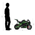 thumbnail image 5 of FRP 2 Stroke Pocket Bike 01, Mini Bike for Kids, Mini Pocket Bike W/ Strong Dual Brake, Racing Pocket Rocket Max Speed 20 Mph, Realistic Mini Motorcycle Max Weight 165 LB, Green, 5 of 7