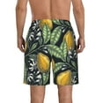thumbnail image 3 of Bixox Men's Hand Drawn Citrus Fruits Elegant Lemons printing Casual Classic Fit Short Summer Beach Shorts, 3 of 6
