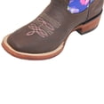 thumbnail image 3 of The Western Shops Kids Western Boot Girls Floral Cowboy Cowgirl Leather Brown Boot, 3 of 4