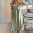 thumbnail image 5 of HomeGardon,Nightgowns for Women Sleepwear,Solid Color Soft Nightdress Women's Summer Thin Sleeveless Medium Length Large Size Home Wear,M-XXXL, 5 of 7