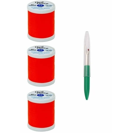 Coats & Clark Sewing Thread Dual Duty Xp General Purpose Poly Thread 125 Yards (3-Pack) Neon Orange S900-9278-3P With Seam Ripper