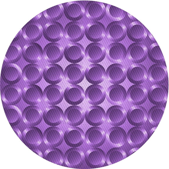 Ahgly Company Indoor Round Patterned Heliotrope Purple Area Rugs, 4' Round
