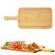 thumbnail image 1 of Tabla de cortar de bambú con asa | Tabla multiusos para cortar y servir pizza, pan, queso, embutidos, frutas y verduras | Ecológica, fácil de sujetar, disponible en 3 tamaños, 1 of 7