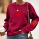 thumbnail image 2 of RKSTN Valentine Gifts Sweatshirts for Women Oversized Crewneck Valentine's Day Heart Graphic Print Hoodless Sweatshirt Womens Casual Plus Size Round Neck Loose Comfy Sweatshirt Fall Spring Clothes, 2 of 6