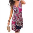 thumbnail image 1 of Nouvelle Robe Mini Décontractée Sans Manches à Col en V Sexy Boho Plage pour Femmes, 1 of 6