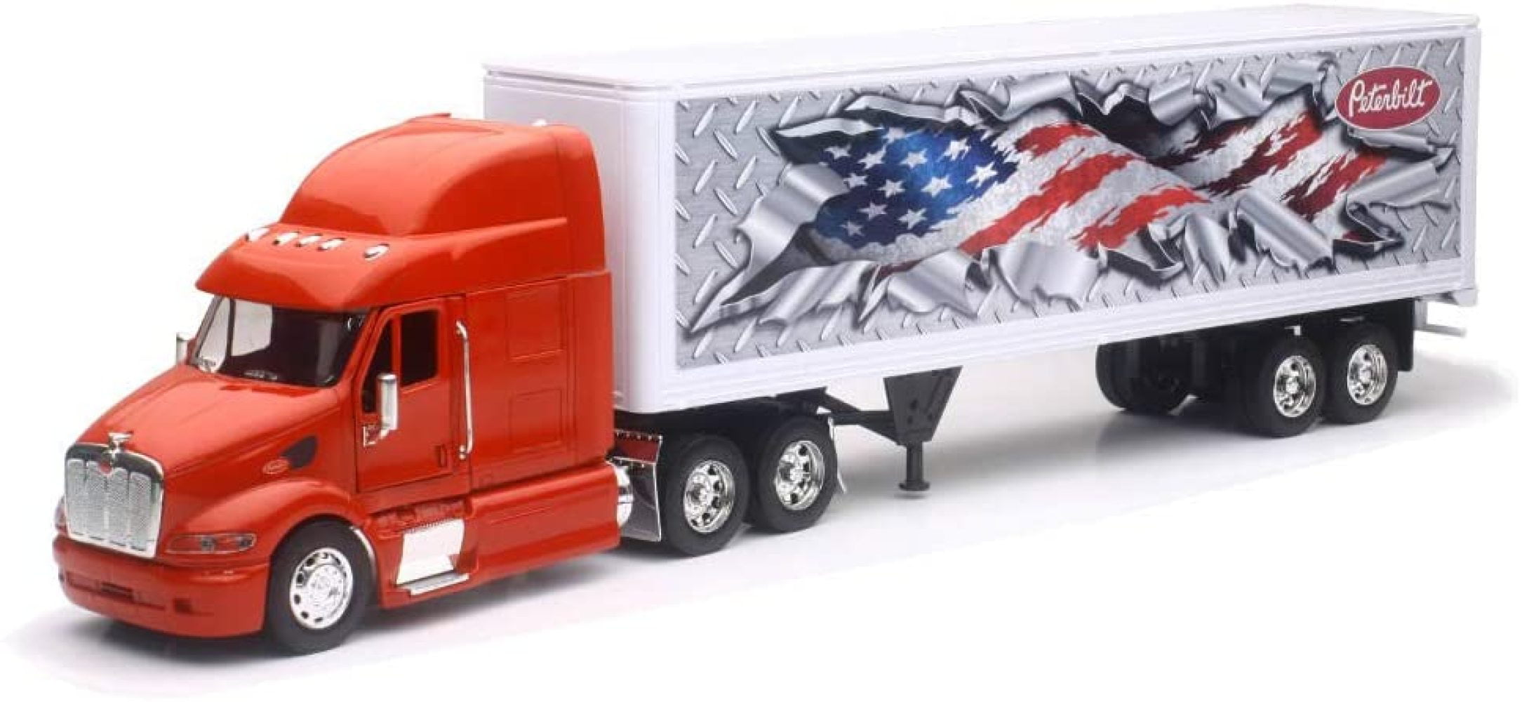 Fast Lane 1:32 Scale Die-Cast Mighty Haulers - Support Our Troops Red Truck  with Trailer