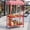 Red, variant on AwayHome Foldable Vendor Cart with Striped Canopy, 2-Tier, 300 lb Load,White