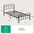 thumbnail image 3 of Novilla Metal Bed Frame Twin Size - Modern Minimalist Victorian Style with Headboard, 3 of 7
